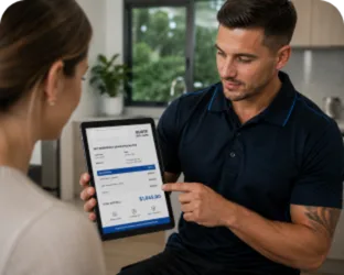 Going through the estimate with a Wetherill Park customer